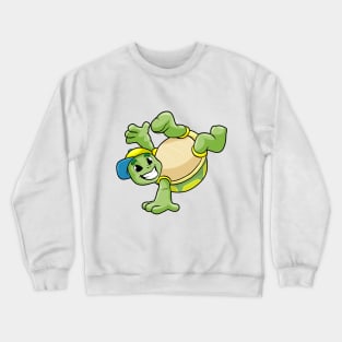 Turtle as dancer at break dance with a cap Crewneck Sweatshirt